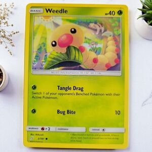 1x Weedle - 2/181 - Common - Reverse Holo Team Up Pokemon Near Mint